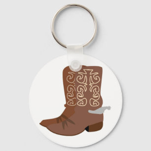 Cowboy Boots with Spurs Key Ring