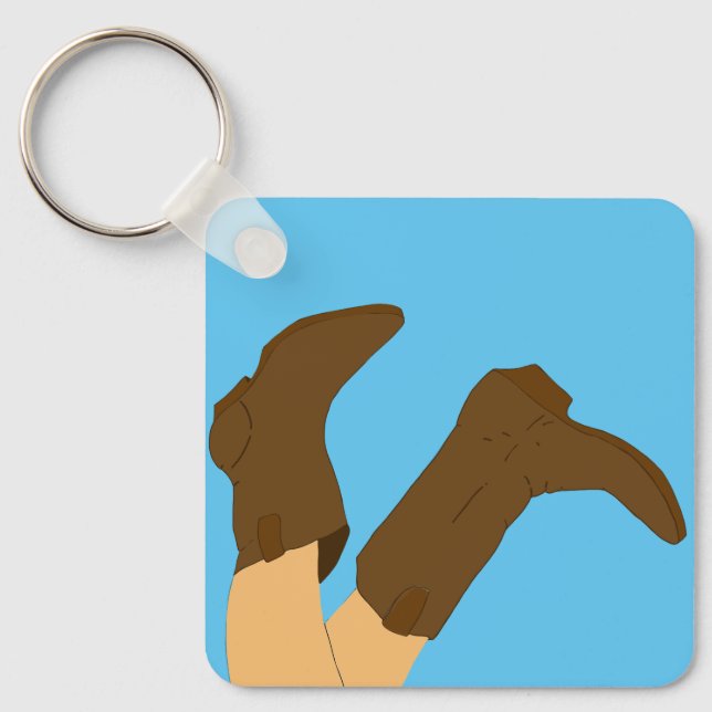 Cowboy Boots Yee-Haw  Key Ring (Front)