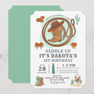 Cowboy Boy Birthday Invitation