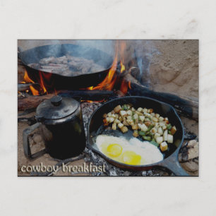 Cowboy Breakfast Broke Down In The Sandy Wash Postcard