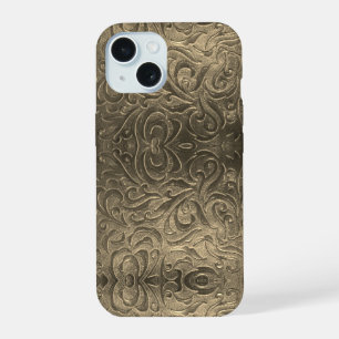 Cowboy brown western country leather pattern iPhone 15 case