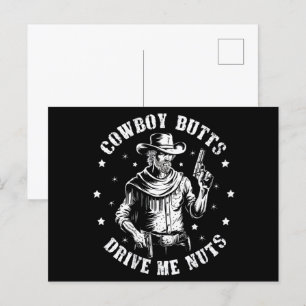 Cowboy Butts Drive Me Nuts Cowboys Gay Vintage Postcard