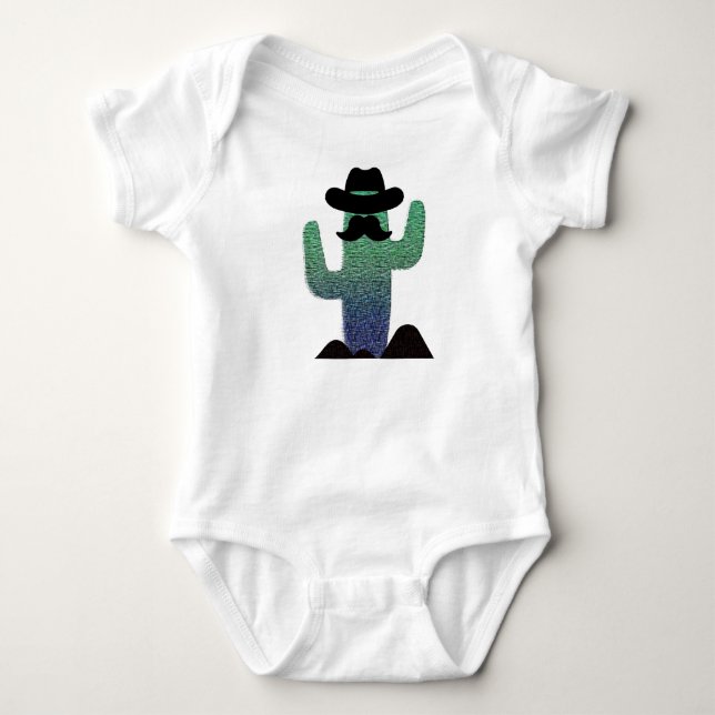Cowboy Cactus Baby Bodysuit (Front)
