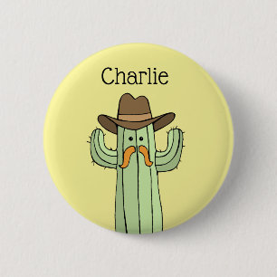 Cowboy Cactus Personalised 6 Cm Round Badge