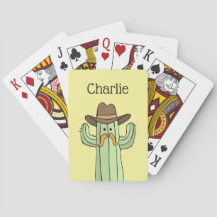 Cowboy Cactus Personalised Playing Cards