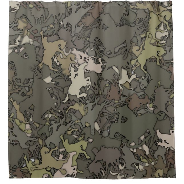 Cowboy Camouflage Pattern Shower Curtain (Front)