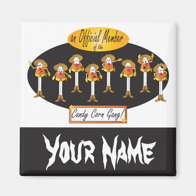 Cowboy Candy Corn Gang | Halloween Magnet (Front)