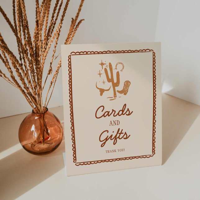 Cowboy Cards and Gifts Baby Shower Sign (Western Baby Shower Cards and Gifts Sign)