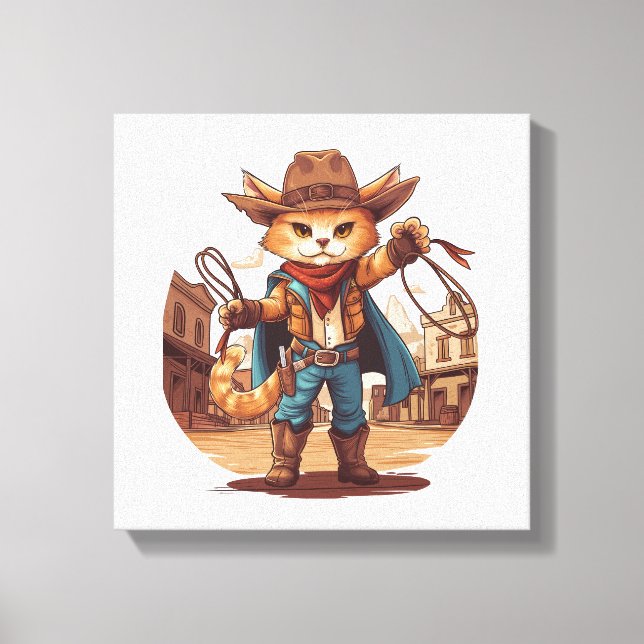 Cowboy Cat Canvas Print (Front)