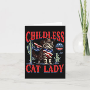 Cowboy Cat Childless Cat Lady For Kamala Election Card