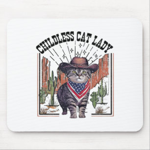 Cowboy Cat Childless Cat Lady For Kamala Election Mouse Mat