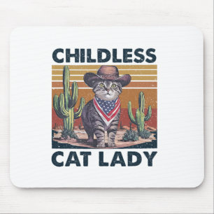 Cowboy Cat Childless Cat Lady For Kamala Election Mouse Mat