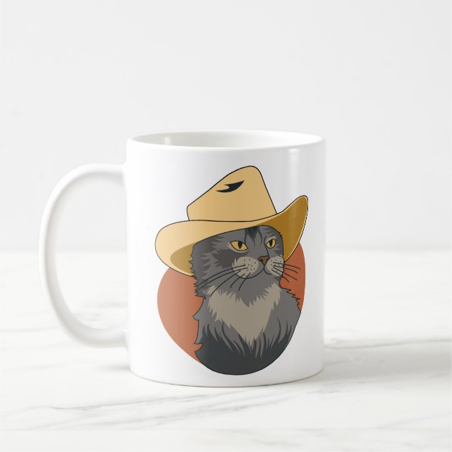 Cowboy Cat Coffee Mug (Left)