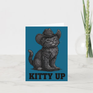 Cowboy Cat Kitty Up Vintage Western Cat  Card