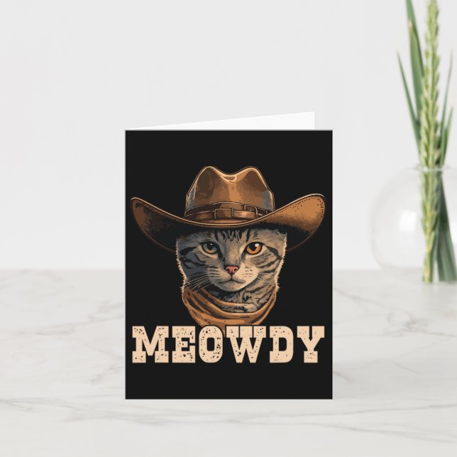 Cowboy Cat Meowdy 1  Card (Front)