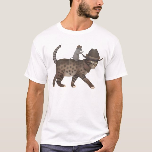 Cowboy Cat Meowdy cat and mouse crazy Shirt  (Front)