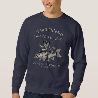 Cowboy cat riding a fish sweatshirt