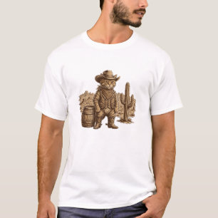 Cowboy Cat Sheriff Funny Western Cat T-Shirt