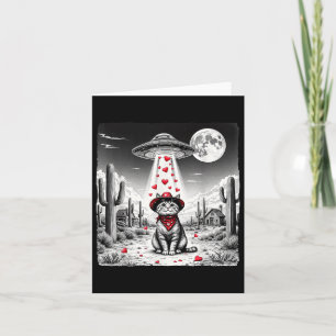 Cowboy Cat Ufo Meme Funny Cat Ufos Valentines Day Card