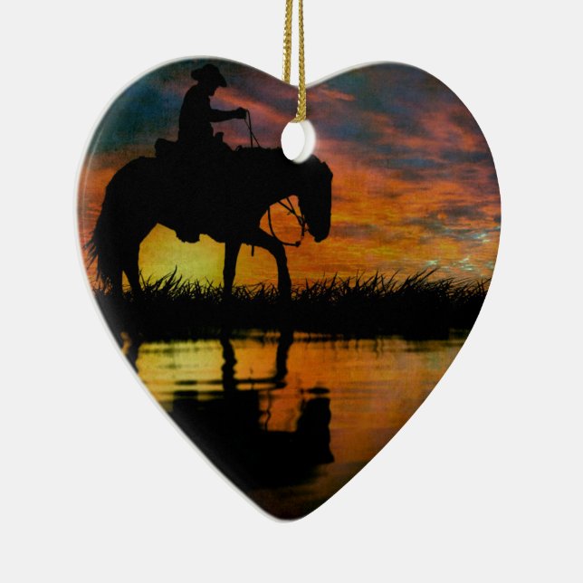 Cowboy Ceramic Ornament (Right)