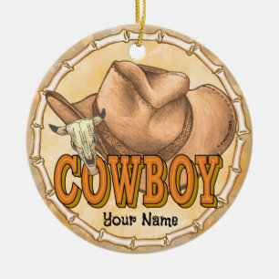 Cowboy Ceramic Tree Decoration