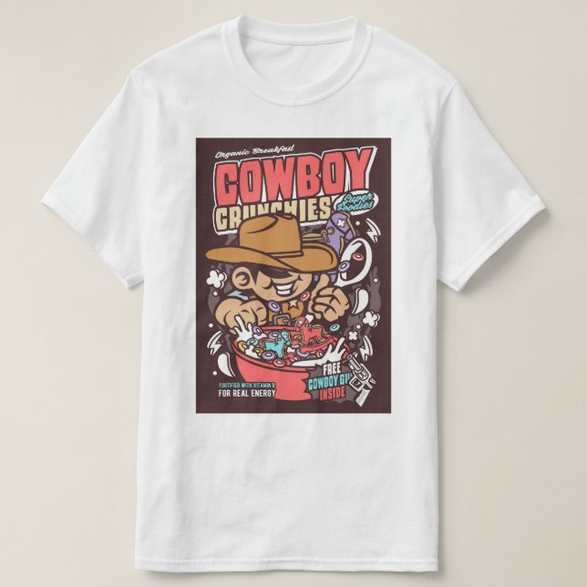 Cowboy Cereal Pop Art Parody T-Shirt (Design Front)