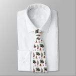 Cowboy Christmas Bison Western Buffalo Pattern Tie<br><div class="desc">Pattern with illustrations of a buffalo wearing a santa hat with Christmas tree tied to its back,  a cactus,  horseshoe,  and cowboy boot decorated with festive bow and poinsettias.</div>