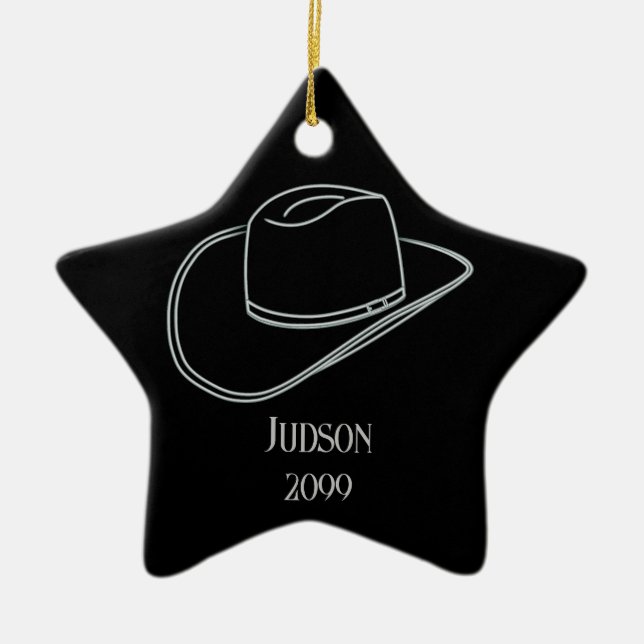 Cowboy Christmas Hat Star Ornament  (Front)