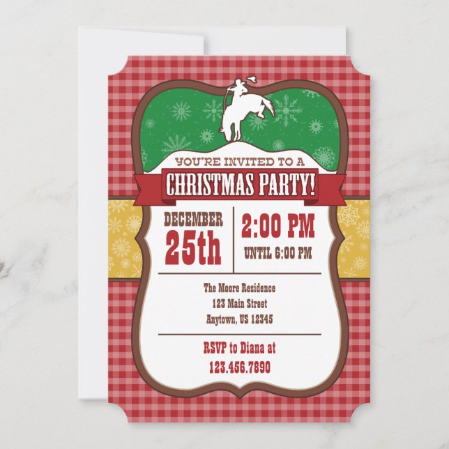 Cowboy Christmas Party Invitation (Front)