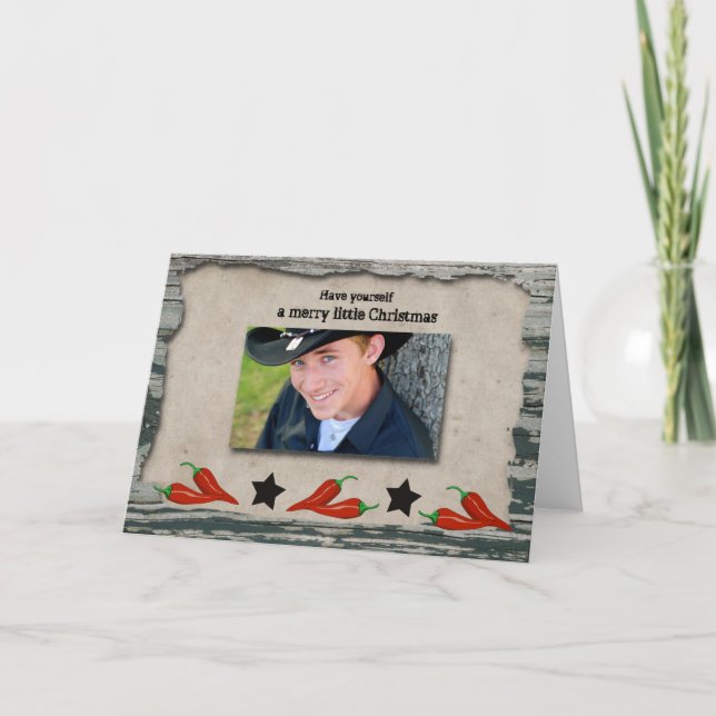 Cowboy Christmas Photo Christmas Card (Front)