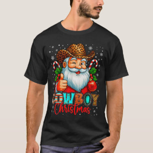 Cowboy Christmas Santa Pajamas Xmas Men Boy Kids O T-Shirt