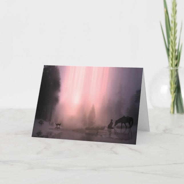 Cowboy Christmas Season's Greetings Card (Front)