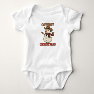 Cowboy Christmas Snowman Baby Bodysuit – Western