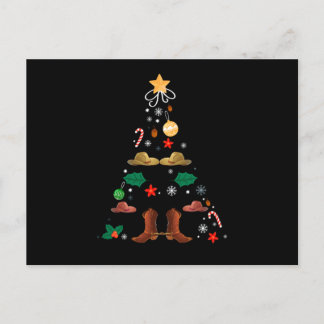 Cowboy Christmas Tree Xmas New Year Line Dance Gif Postcard