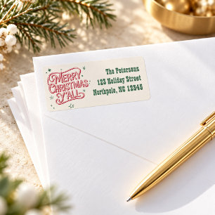 Cowboy Christmas Western Merry Christmas Y'all Label