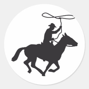 cowboy classic round sticker