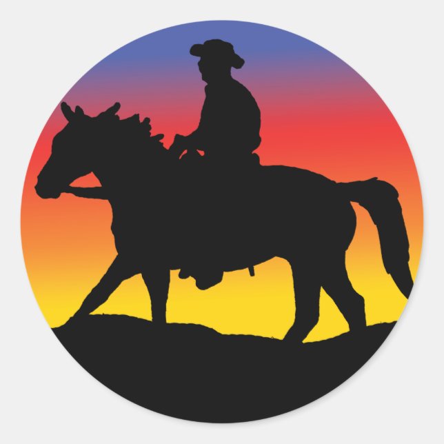 Cowboy Classic Round Sticker (Front)