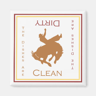 Cowboy Clean or Dirty Dishwasher Magnet