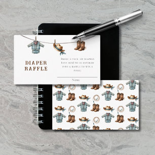 Cowboy Clothesline  Baby Shower Diaper Raffle  Enclosure Card