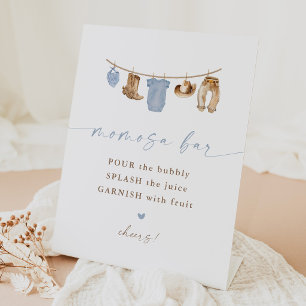 Cowboy Clothesline Baby Shower Momosa Bar  Pedestal Sign
