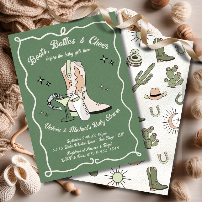 Cowboy Cocktails bottles Baby Shower Invitation (Creator Uploaded)