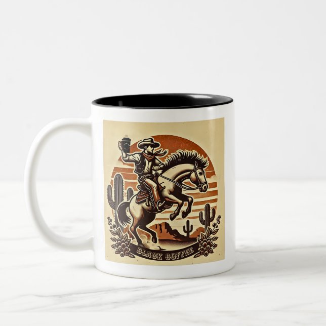 Cowboy Coffee Mug Retro Design (Left)