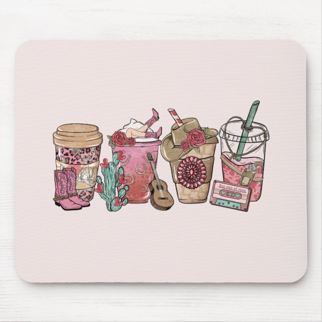 Cowboy Coffee Time Mouse Mat (Front)