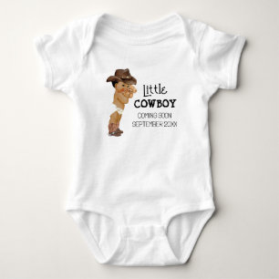 Cowboy Coming Soon Pregnancy Announcement Baby Bodysuit