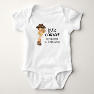 Cowboy Coming Soon Pregnancy Announcement Baby Bodysuit