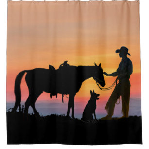 COWBOY COMPANIONS SHOWER CURTAIN