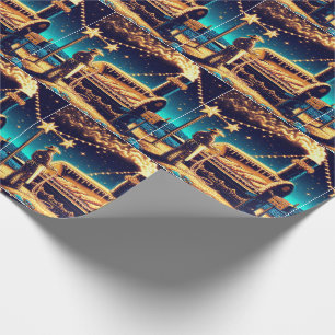 Cowboy Cooking On The BBQ Pit  Christmas Wrapping Paper