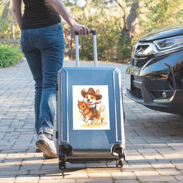 Cowboy Corgi � Western Rodeo Dog (Suitcase Insitu)