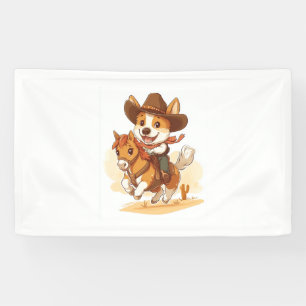 Cowboy Corgi – Western Rodeo Dog Banner
