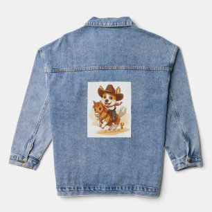 Cowboy Corgi – Western Rodeo Dog Denim Jacket